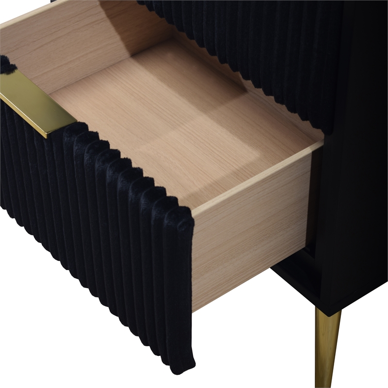 New Classic Furniture Kailani Contemporary Wood 2-Drawer Nightstand in Black