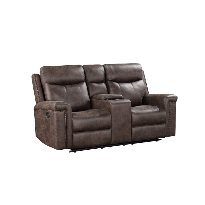 New Classic Furniture Quade 2-Piece Fabric Loveseat and Sofa Set in Mocha