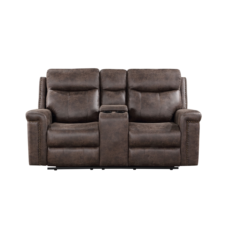 New Classic Furniture Quade 2-Piece Fabric Loveseat and Sofa Set in Mocha