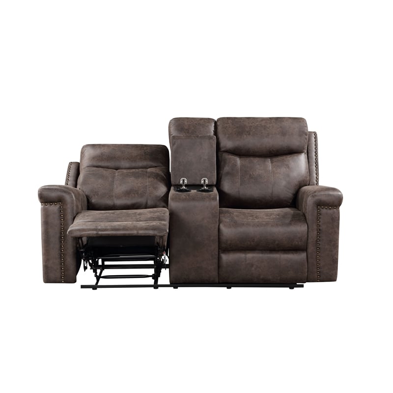 New Classic Furniture Quade 2-Piece Fabric Loveseat and Sofa Set in Mocha