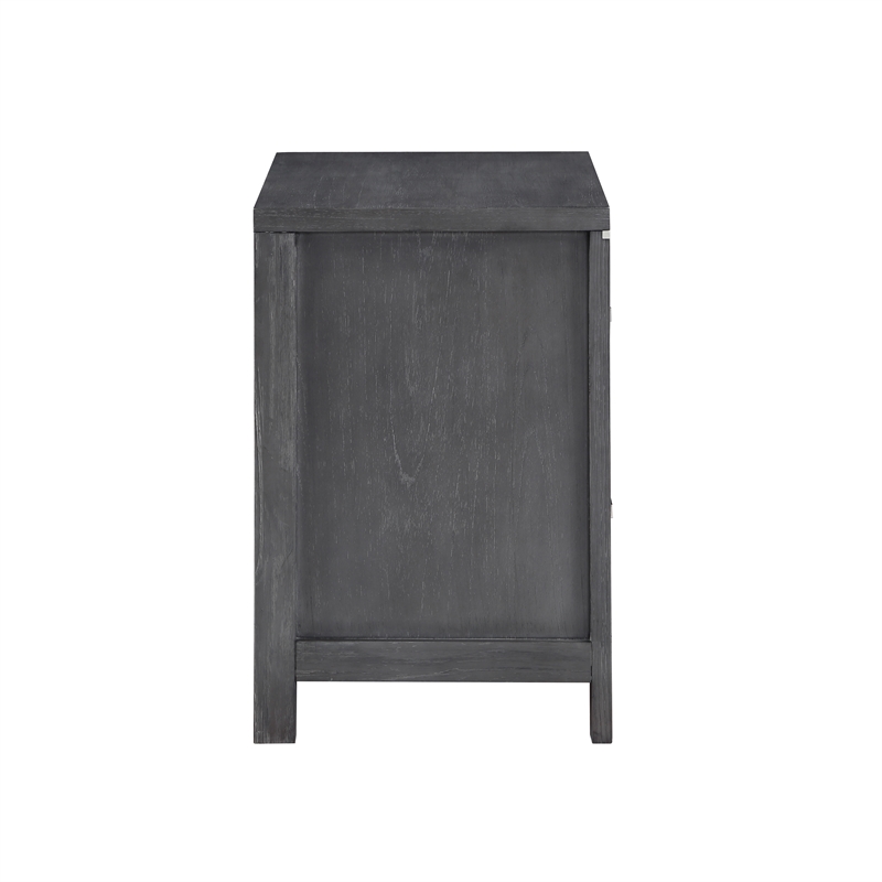 New Classic Furniture Odessa 2-Drawer Solid Wood Nightstand in Charcoal