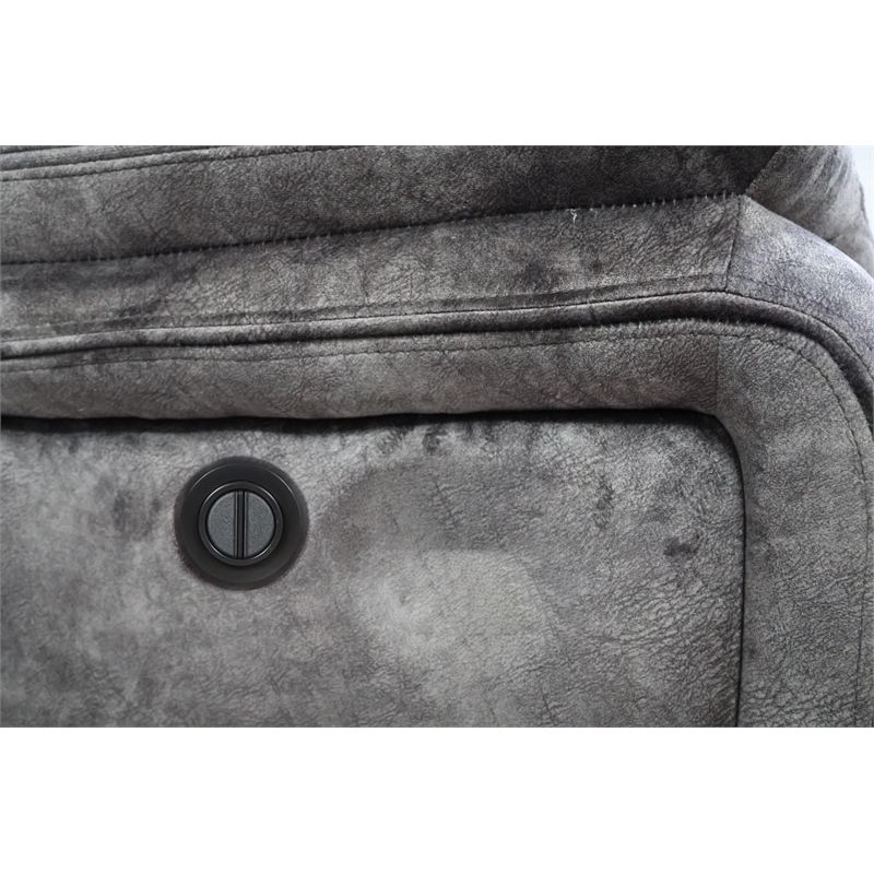 New Classic Furniture Park City Polyester Fabric Power Sofa in Slate