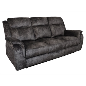 New Classic Furniture Park City Polyester Fabric Power Sofa in Slate