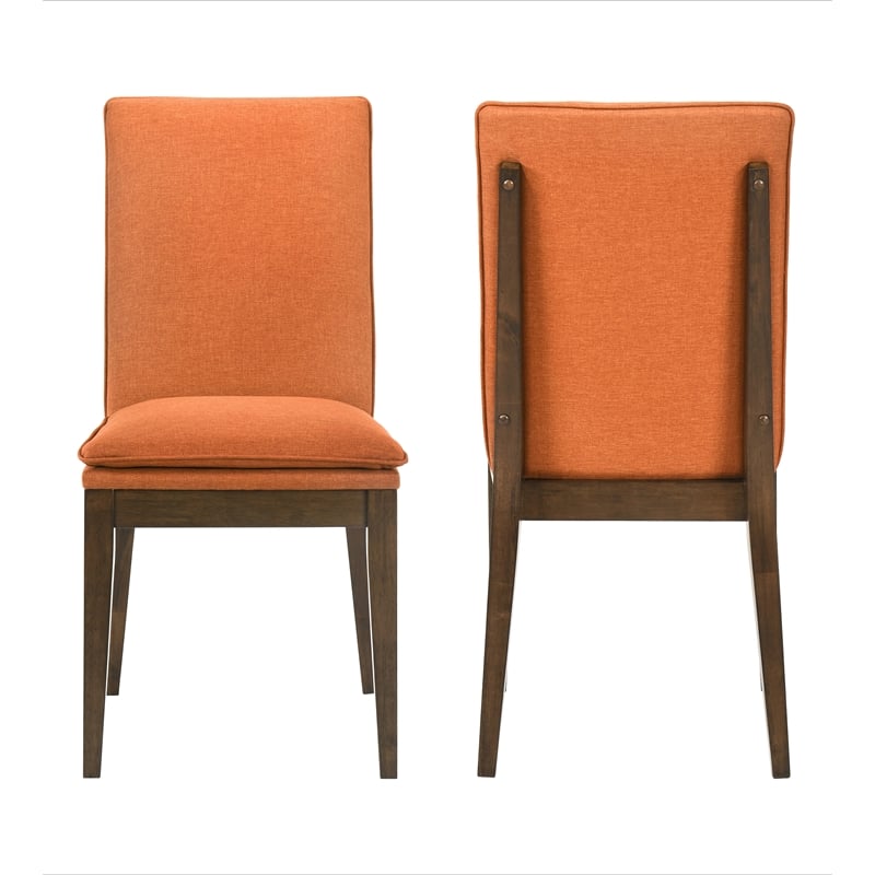 New Classic Furniture Maggie Solid Wood Dining Chair in Terracotta (Set of 2)