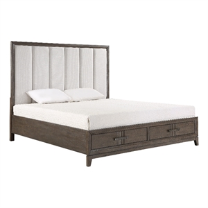 New Classic Furniture Landon Solid Wood California King Storage Bed in Walnut