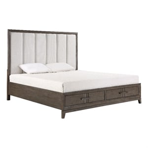 New Classic Furniture Landon Solid Wood King Storage Bed in Walnut