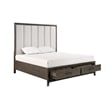 New Classic Furniture Landon Solid Wood Queen Storage Bed in Walnut