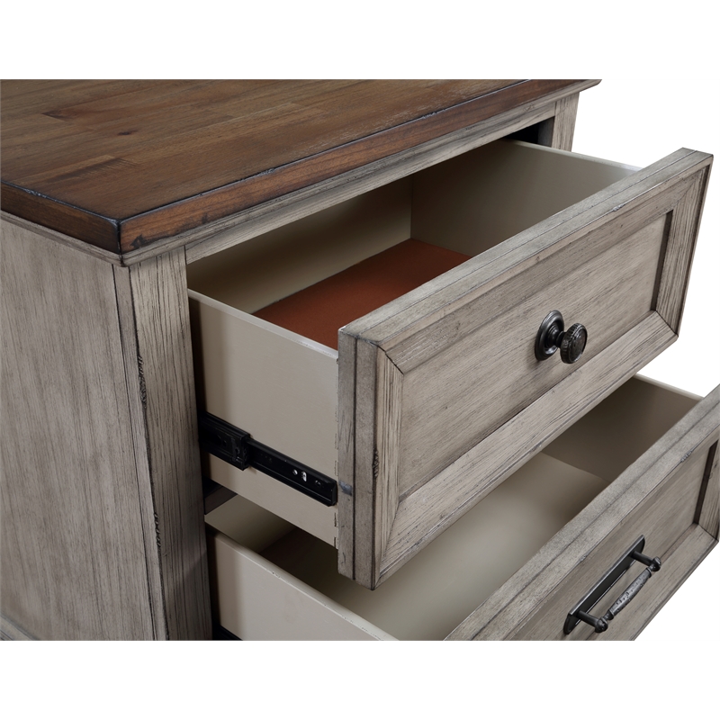 New Classic Furniture Mariana 2-Drawer Solid Wood Nightstand in Vintage Cream