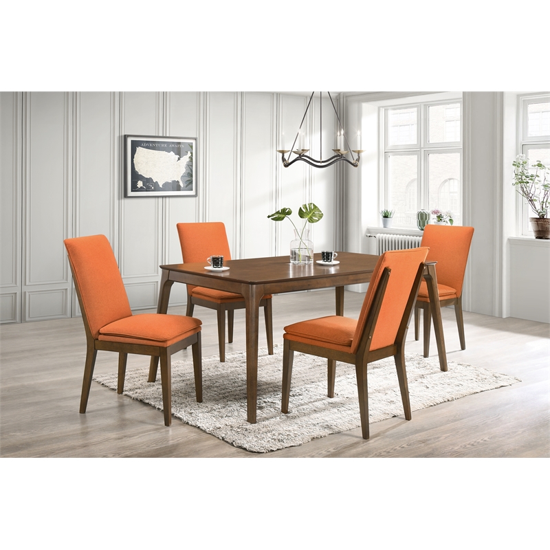 New Classic Furniture Maggie 5-Piece Wood Rectangle Dining Set in Terracotta