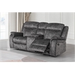 New Classic Furniture Park City Polyester Fabric Console Loveseat in Slate