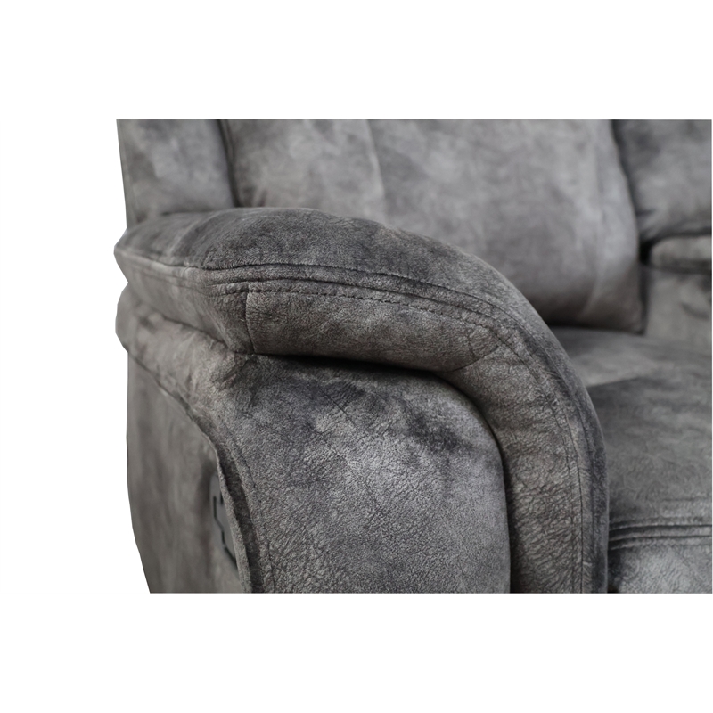 New Classic Furniture Park City Polyester Fabric Console Loveseat in Slate