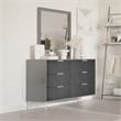 New Classic Furniture Kailani Wood Dresser with Mirror Set in Gray
