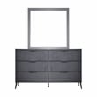 New Classic Furniture Kailani Wood Dresser with Mirror Set in Gray