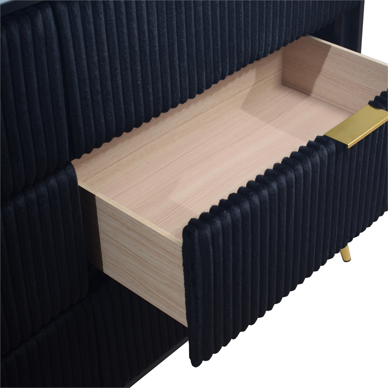 New Classic Furniture Kailani Contemporary Wood 6-Drawer Dresser in Black