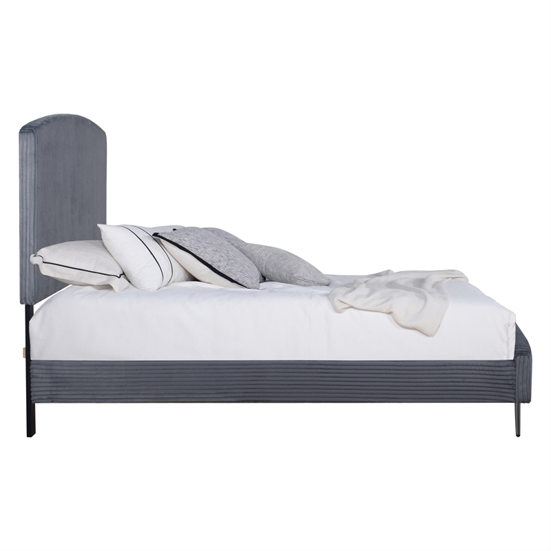 New Classic Furniture Kailani Wood Queen Upholstered Bed in Gray