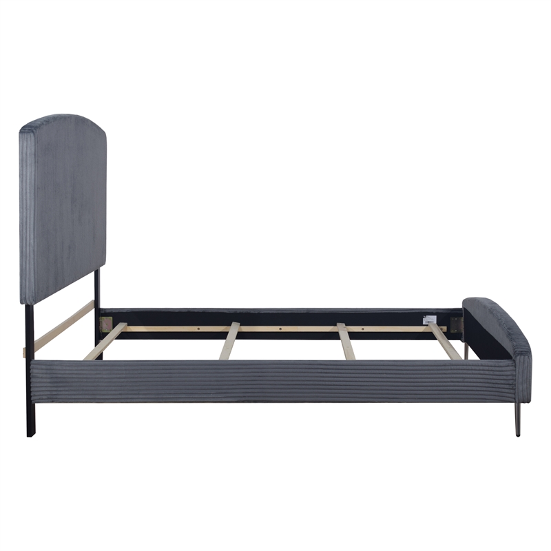 New Classic Furniture Kailani Wood Queen Upholstered Bed in Gray