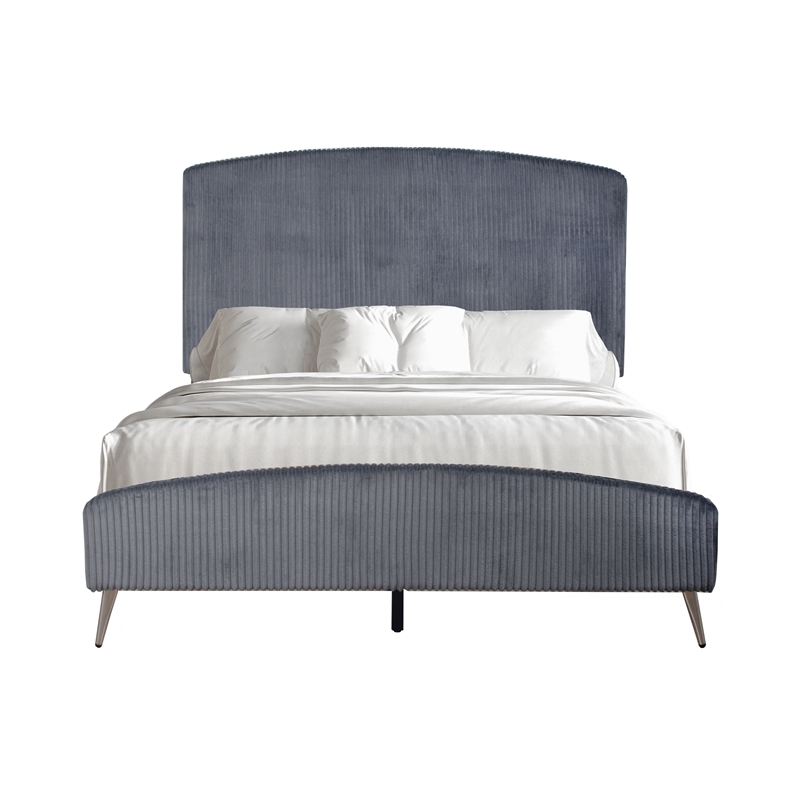 New Classic Furniture Kailani Wood Queen Upholstered Bed in Gray