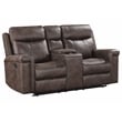 New Classic Furniture Quade Polyester Fabric Console Loveseat in Mocha