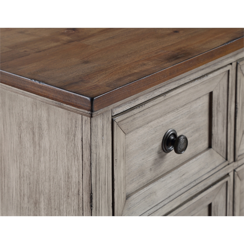 New Classic Furniture Mariana 9-Drawer Solid Wood Dresser in Vintage Cream