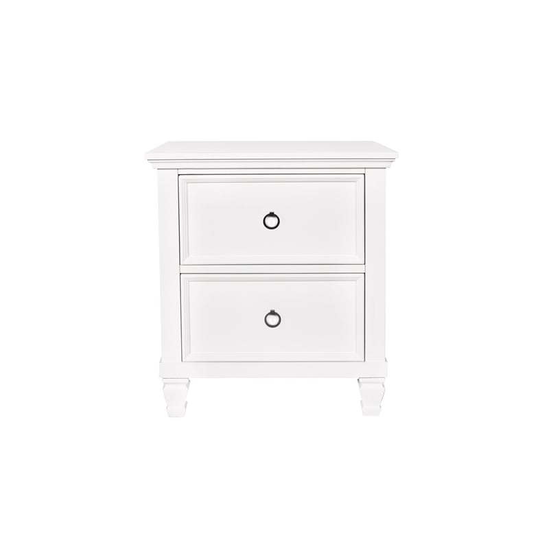 New Classic Furniture Tamarack Solid Wood 2-Drawer Nightstand in White