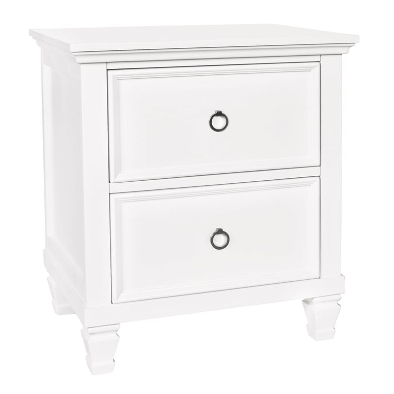 New Classic Furniture Tamarack Solid Wood 2-Drawer Nightstand in White