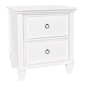 New Classic Furniture Tamarack Solid Wood 2-Drawer Nightstand in White