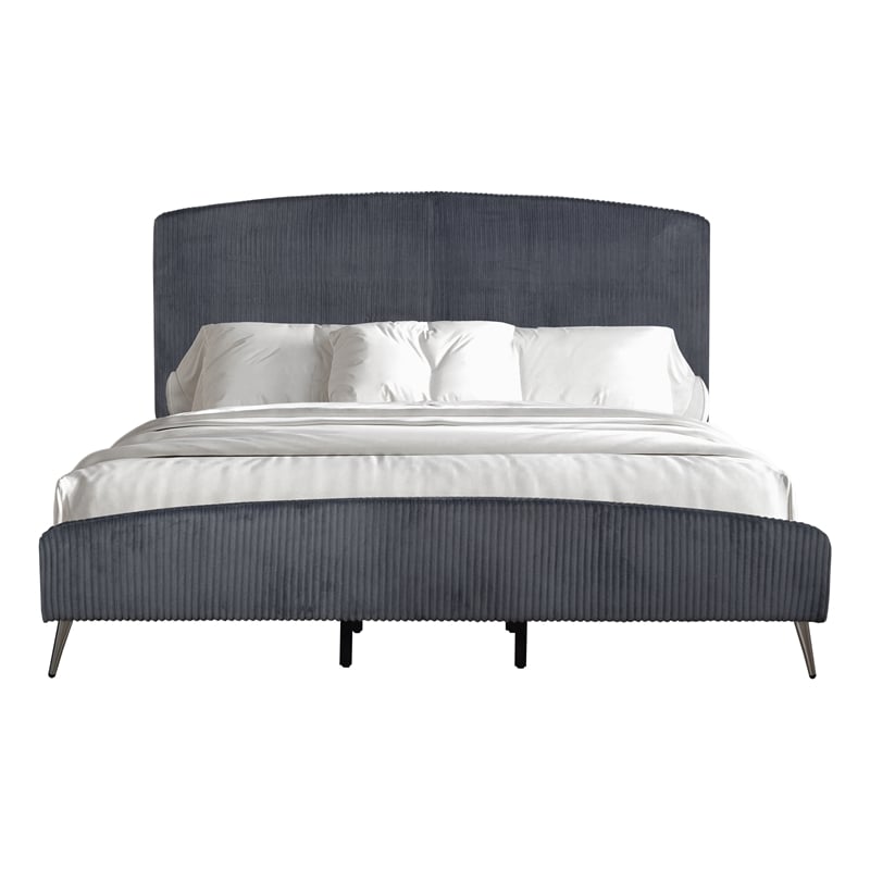 New Classic Furniture Kailani Wood California King Upholstered Bed in Gray