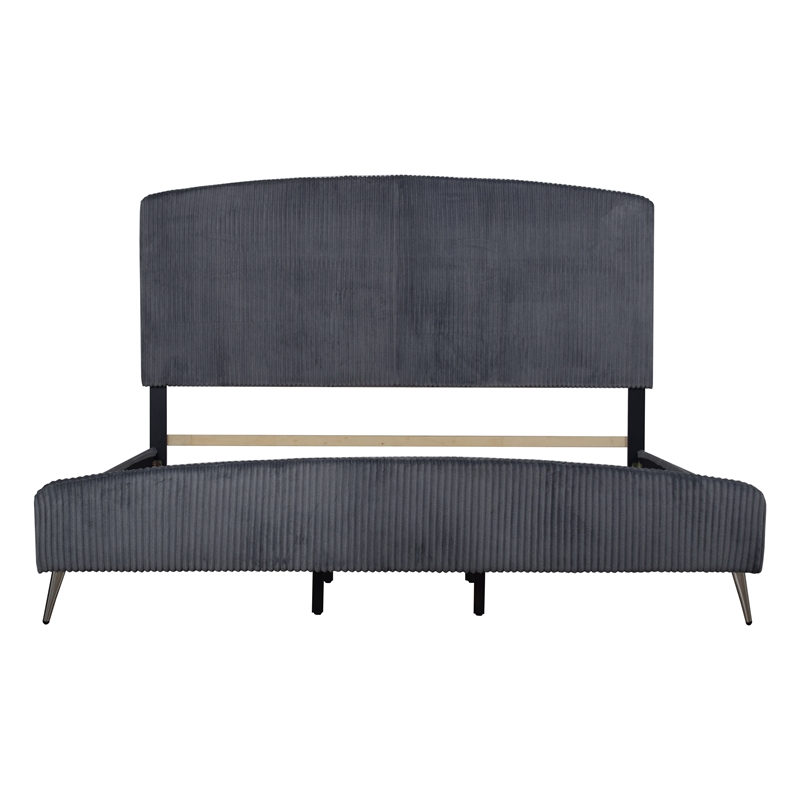 New Classic Furniture Kailani Wood California King Upholstered Bed in Gray