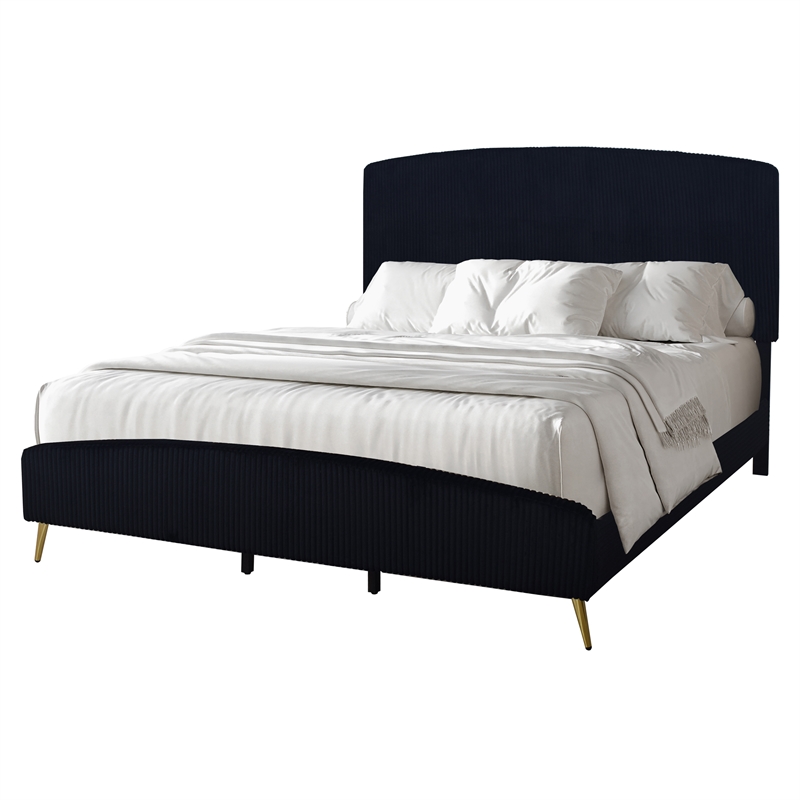 New Classic Furniture Kailani Wood California King Upholstered Bed in Black