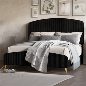New Classic Furniture Kailani Wood California King Upholstered Bed in Black