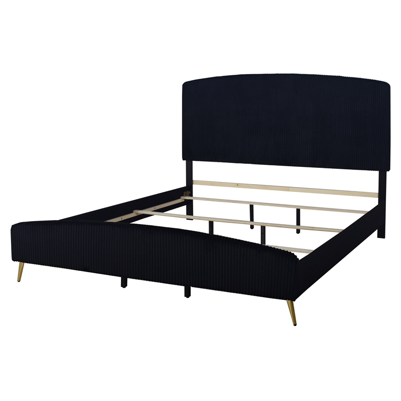 New Classic Furniture Kailani Wood California King Upholstered Bed in Black