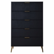New Classic Furniture Kailani Contemporary Wood 5-Drawer Chest in Black