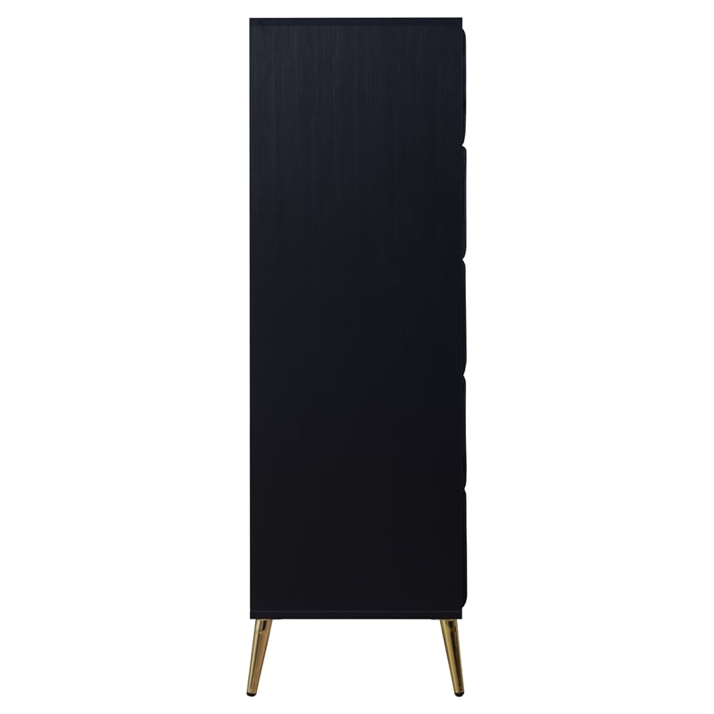 New Classic Furniture Kailani Contemporary Wood 5-Drawer Chest in Black