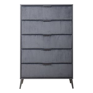 New Classic Furniture Kailani Contemporary Wood 5-Drawer Chest in Gray