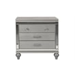 New Classic Furniture Valentine Solid Wood 3-Drawer Nightstand in Silver
