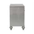 New Classic Furniture Valentine Solid Wood 3-Drawer Nightstand in Silver