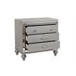 New Classic Furniture Valentine Solid Wood 3-Drawer Nightstand in Silver