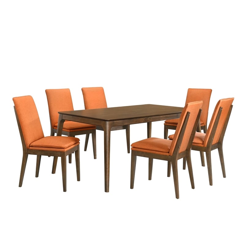 New Classic Furniture Maggie Solid Wood Rectangle Dining Table in Walnut