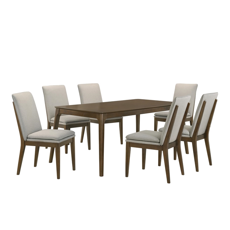 New Classic Furniture Maggie Solid Wood Rectangle Dining Table in Walnut