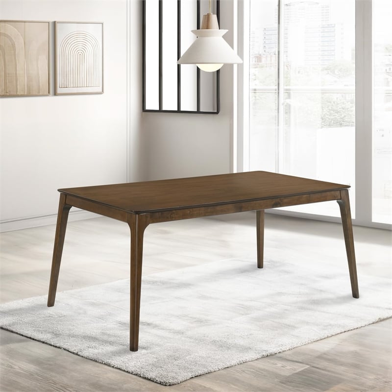 New Classic Furniture Maggie Solid Wood Rectangle Dining Table in Walnut