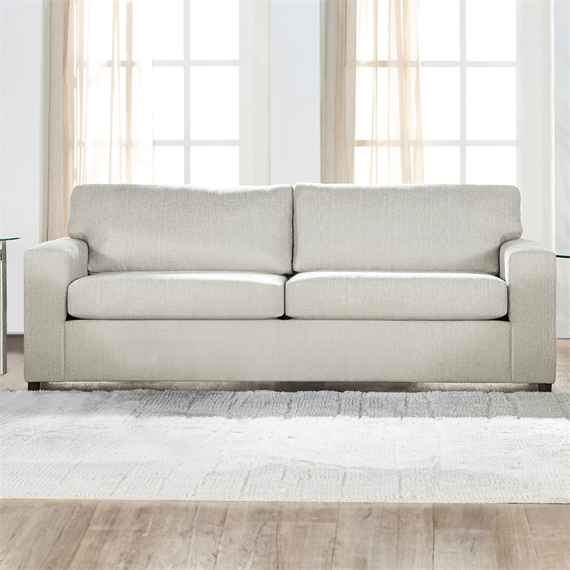 New Classic Furniture Kylo Polyester Fabric 3-Seater Sofa in Chiffon Natural