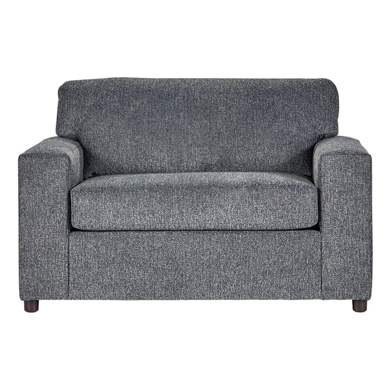 New Classic Furniture Kylo 2 PC Fabric Sofa and Cuddle Chair Set in Ash Gray