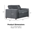 New Classic Furniture Kylo 2 PC Fabric Sofa and Cuddle Chair Set in Ash Gray