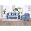 New Classic Furniture Sylvie 2 PC Fabric Sofa and Chair Set in Blue Slate