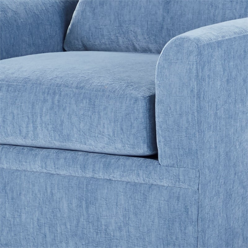 New Classic Furniture Sylvie 2 PC Fabric Sofa and Chair Set in Blue Slate