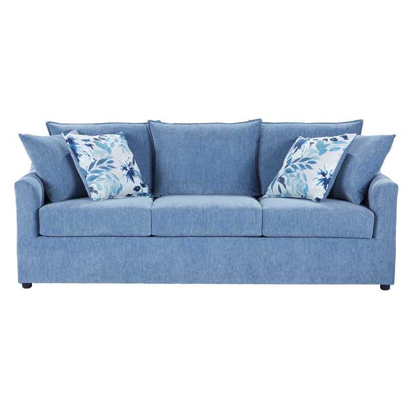 New Classic Furniture Sylvie 2 PC Fabric Sofa and Chair Set in Blue Slate