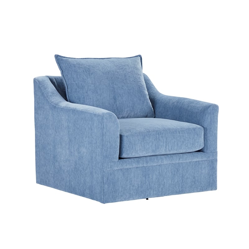 New Classic Furniture Sylvie 2 PC Fabric Sofa and Chair Set in Blue Slate