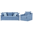 New Classic Furniture Sylvie 2 PC Fabric Sofa and Chair Set in Blue Slate