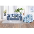 New Classic Furniture Sylvie 2 PC Fabric Sofa and Chair Set in Blue and White