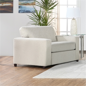 New Classic Furniture Kylo Polyester Fabric Cuddle Chair in Chiffon Natural